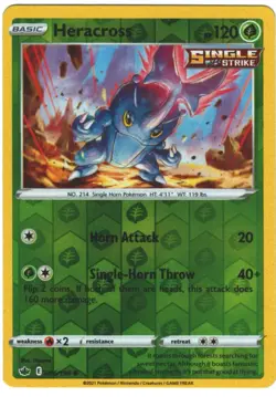 Heracross 6/198 Chilling Reign Reverse Holo Common Pokemon Card TCG 006/198 - Image 1