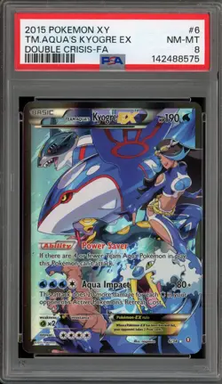 Pokemon Team Aqua's Kyogre EX Double Crisis Full Art #6 PSA 8 - Image 1