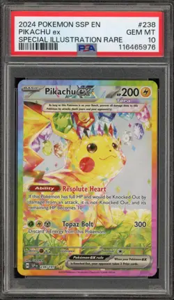 Pokemon Pikachu ex Surging Sparks Special Illustration Rare #238 PSA 10 Gem Mint - Image 1