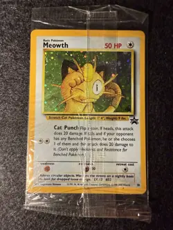 Pokemon TCG Meowth Black Star 10 Wotc Promo Holo ( Sealed ) NM - Image 1