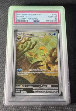 Pokemon Omanyte 180 MEW 151 PSA 10 GEM MINT - Image 1
