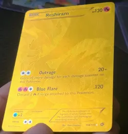 Pokemon Reshiram 114/113 Gold Secret Rare Holo Full Art 130 HP 2013 English - Image 4
