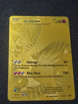 Pokemon Reshiram 114/113 Gold Secret Rare Holo Full Art 130 HP 2013 English - Image 5