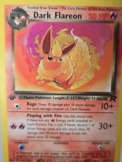 1999 Vintage 1st Edition Team Rocket Dark Flareon Pokemon Card 35/82 - Image 1