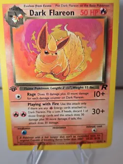 1999 Vintage 1st Edition Team Rocket Dark Flareon Pokemon Card 35/82 - Image 2