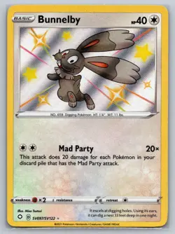 Pokemon Bunnelby Shining Fates: Shiny Vault SV097/SV122 NM - Image 1