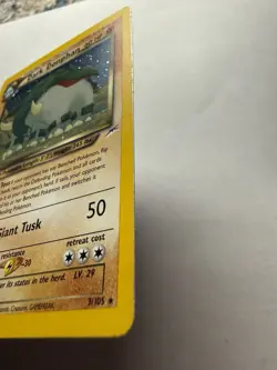 Pokemon Neo Destiny DARK DONPHAN 3/105 Holo Rare - LP Condition - Image 2