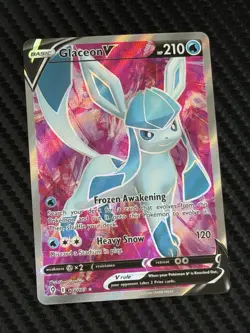 Pokemon Glaceon v Full Art Holo Card 174/203 Evolving Skies NM/M - Image 1