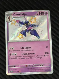 Ceruledge - Shiny Rare Psychic Holo SV: Paldean Fates #162/091 [NM] Pokemon TCG - Image 1