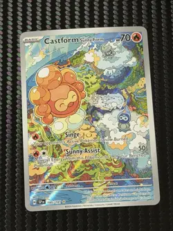 Pokemon TCG Castform Sunny Form IR Holo Card Surging Sparks 195/191SV08 - Image 1