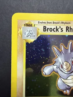 Brock's Rhydon - Gym Heroes 2/132 HOLO RARE! Vintage Pokemon 2000 Swirl - Image 2