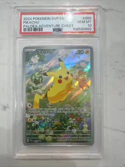 2024 Pokemon SVP EN Pikachu #088 Paldea Adventure Chest Promo PSA 10 GEM MT - Image 1