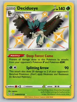 Pokemon Decidueye Shining Fates: Shiny Vault SV003/SV122 NM - Image 1