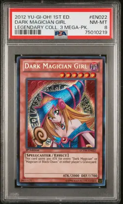 Dark Magician Girl LCYW-EN022 1st Edition Secret Rare Yugioh PSA 8 *219 - Image 1