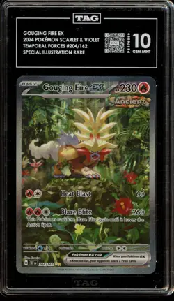 Pokemon Gouging Fire ex Temporal Forces Special Illustration Rare #204 TAG 10 - Image 1