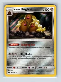 Alolan Dugtrio 87/149 Holo Holo Rare SM Base Set Pokemon Holo Near Mint - Image 1