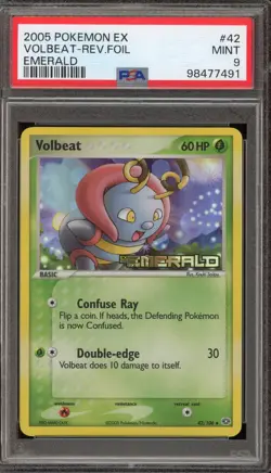 Pokemon Volbeat EX Emerald Reverse Holo #42 PSA 9 Mint - Image 1