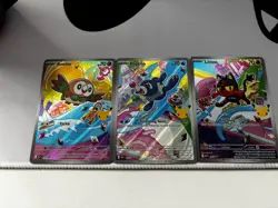 Pokemon First Partner Illustration Collection Gen 7 Litten Rowlet Popplio Set NM - Image 1