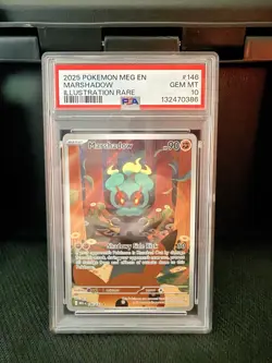 Pokemon 2025 Marshadow 146/132 Illustration Rare Mega Evolution GEM MINT PSA 10 - Image 1