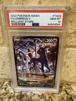 Umbreon V PSA 10 Pokemon 2022 SWSH Brilliant Stars TG22 Full Art Trainer Gallery - Image 1