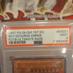 2007 YUGIOH 1ST FOTB-EN021 SKY SCOURGE ENRISE ULTIMATE RARE PSA 9 MINT - Image 5