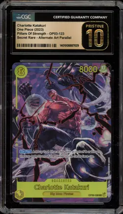 One Piece CCG Charlotte Katakuri Secret Rare Alt Art OP03-123 CGC 10 Pristine - Image 1