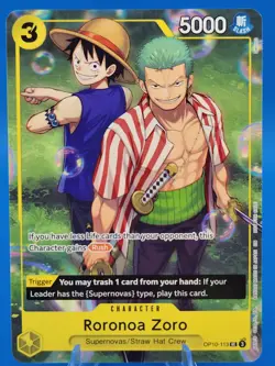 One Piece TCG Roronoa Zoro Learn Together Deck Set Sail Event OP10-113 NM Promo - Image 1