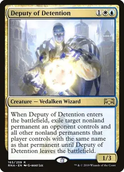 Deputy of Detention 1x FOIL RNA MTG Ravnica Allegiance Rare MINT white blue - Image 1