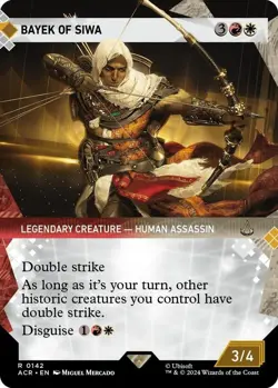 NM Showcase Foil Bayek of Siwa, MTG, Assassin's Creed, Magic the Gathering, 142 - Image 1