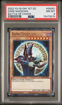 Dark Magician BACH-EN001 1st Edition Ultra Rare Yugioh PSA 8 *876 - Image 1