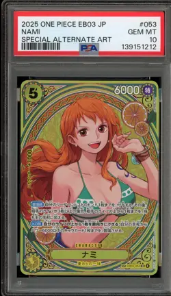 One Piece CCG Nami Japanese Special Alternate Art EB03-053 PSA 10 Gem Mint - Image 1