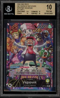 One Piece CCG Vegapunk 500 Years in the Future Alt Art OP07-097 BGS 10 Pristine - Image 1