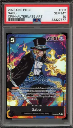 One Piece CCG Sabo Alternate Art OP04-083 PSA 10 Gem Mint - Image 1