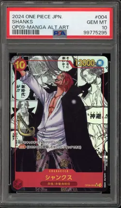 One Piece CCG Shanks Japanese Manga Alternate Art OP09-004 PSA 10 Gem Mint - Image 1