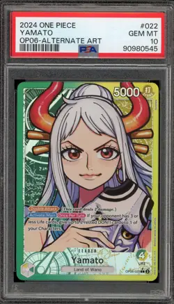 One Piece CCG Yamato Alternate Art OP06-022 PSA 10 Gem Mint - Image 1