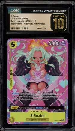 One Piece CCG S-Snake Two Legends Super Rare Alt Art OP08-112 CGC 10 Pristine - Image 1
