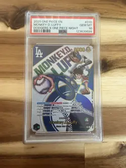 Monkey D. Luffy 2025 Dodgers X One Piece Night Promo English EB02-010 L PSA 10 - Image 1