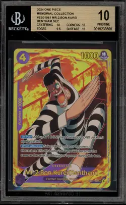 One Piece CCG Mr.2.Bon.Kurei(Bentham) Memorial Coll. EB01-061 BGS 10 Pristine - Image 1
