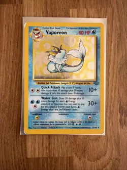 Pokemon TCG Vaporeon Jungle 12/64 Holo Unlimited Holo Rare - Image 1