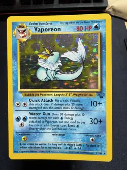 Pokemon TCG Vaporeon Jungle 12/64 Holo Unlimited Holo Rare - Image 1