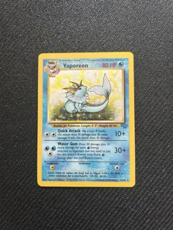 Pokemon TCG Vaporeon Jungle 12/64 Holo Unlimited Holo Rare - Image 1