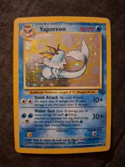 Pokemon TCG Vaporeon Jungle 12/64 Holo Unlimited Holo Rare - Image 1