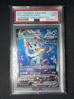 Vaporeon VMAX SWSH182 SWSH: Sword & Shield Promo Cards Holo PSA MINT 9 - Image 1