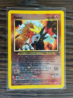 2001 Pokemon Black Star Promo Entei Reverse Holo #34 TCG Card - Image 1
