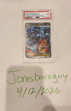 Mega Charizard X ex 125/094 SIR 2025 Pokemon Phantasmal Flames PSA 9 MINT Card - Image 1