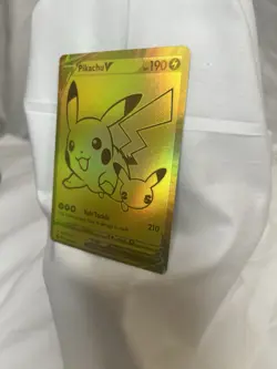 Pikachu V Pokemon Card - Full Art Gold Foil SWSH145 25th Anniversary Promo - Image 2