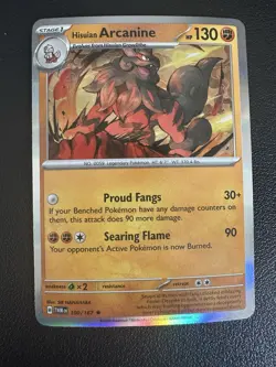 Pokemon TCG Hisuian Arcanine Holo Rare Card 100/167 Twilight Masquerade NM - Image 1