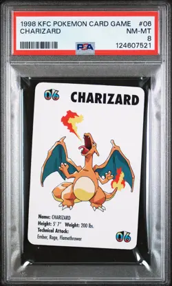 1998 KFC POKEMON CARD GAME #06 CHARIZARD PSA 8 - Image 1