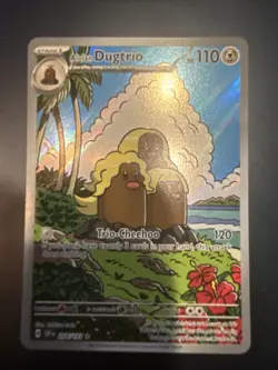 Pokemon TCG Alolan Dugtrio Holo Illustration Rare Card 208/191 Surging Sparks - Image 1