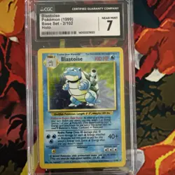 CGC 7 Blastoise #2/102 1999 Pokemon Base Set Unlimited NM Holo Rare Card - Image 1